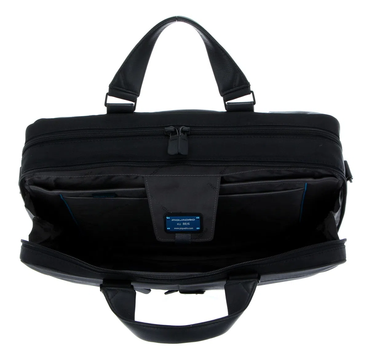 PIQUADRO Pulse Cartella organizer a due manici porta PC, Tessuto, Chevron/Nero, 15.6" a due scomparti