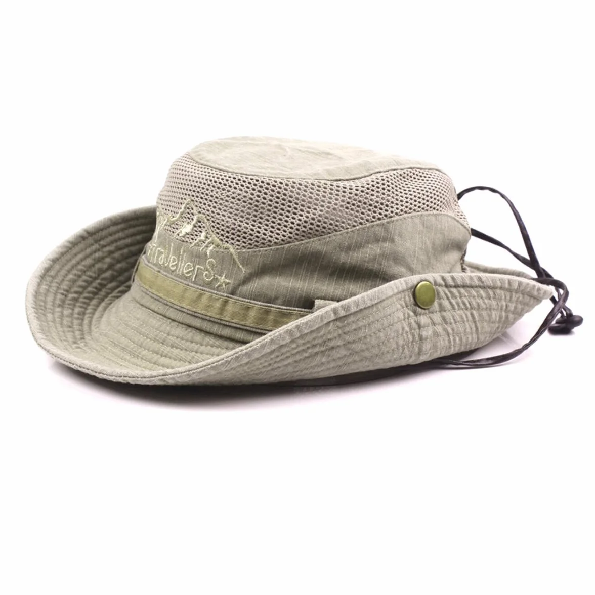 Cappello da Sole Uomo Donna Protezione UV Cappelli Estivi in Cotone cap da Spiaggia Safari Boonie Coppola da Pesca Pieghevole con Rete Traspirante e Cinturino Regolab