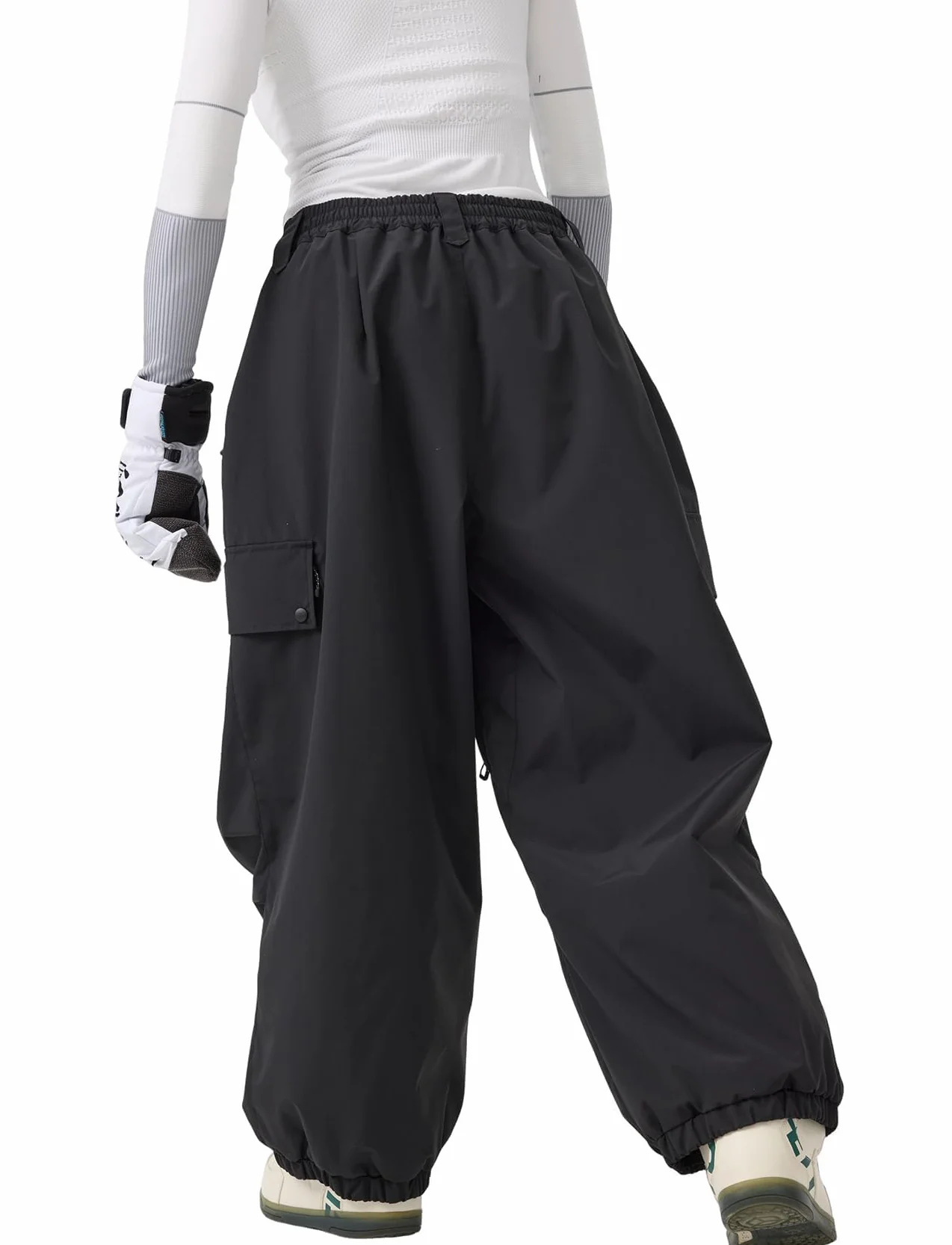 GSOU SNOW Uomo Donna Pantaloni da Sci Baggy Pantaloni da Snowboard Larghi Pantaloni da Neve Oversize - Multitasche Impermeabile Antivento Traspirante Calda
