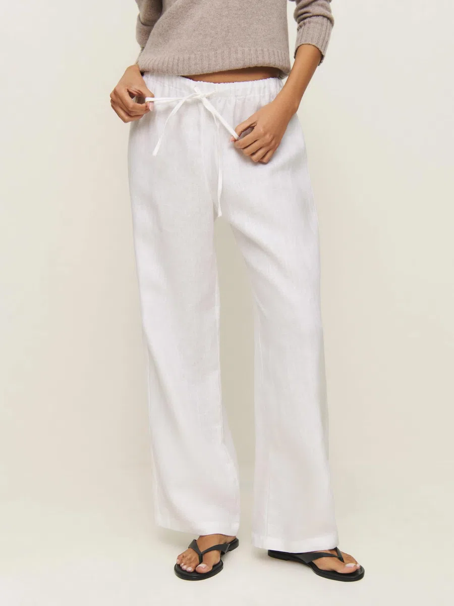Cicy Bell Pantaloni da donna in cotone, per il tempo libero, elasticizzati, con coulisse, con tasche