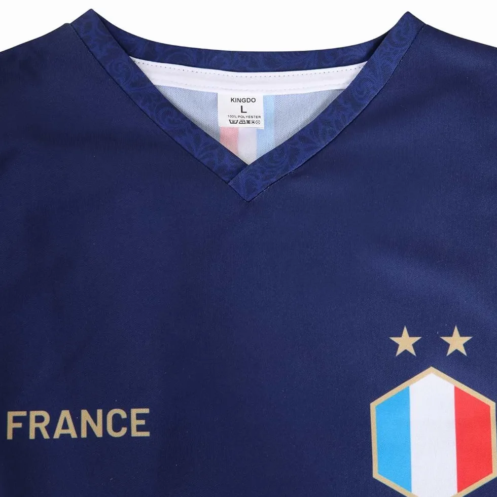 Kingdo Maglia Mbappe Bambino e Adulto - Kit Calcio Francia Home - 2026 - Ragazzi - Uomini - Divisa da Calcio - Maglietta Sportiva - Abbigliamento Sportivo
