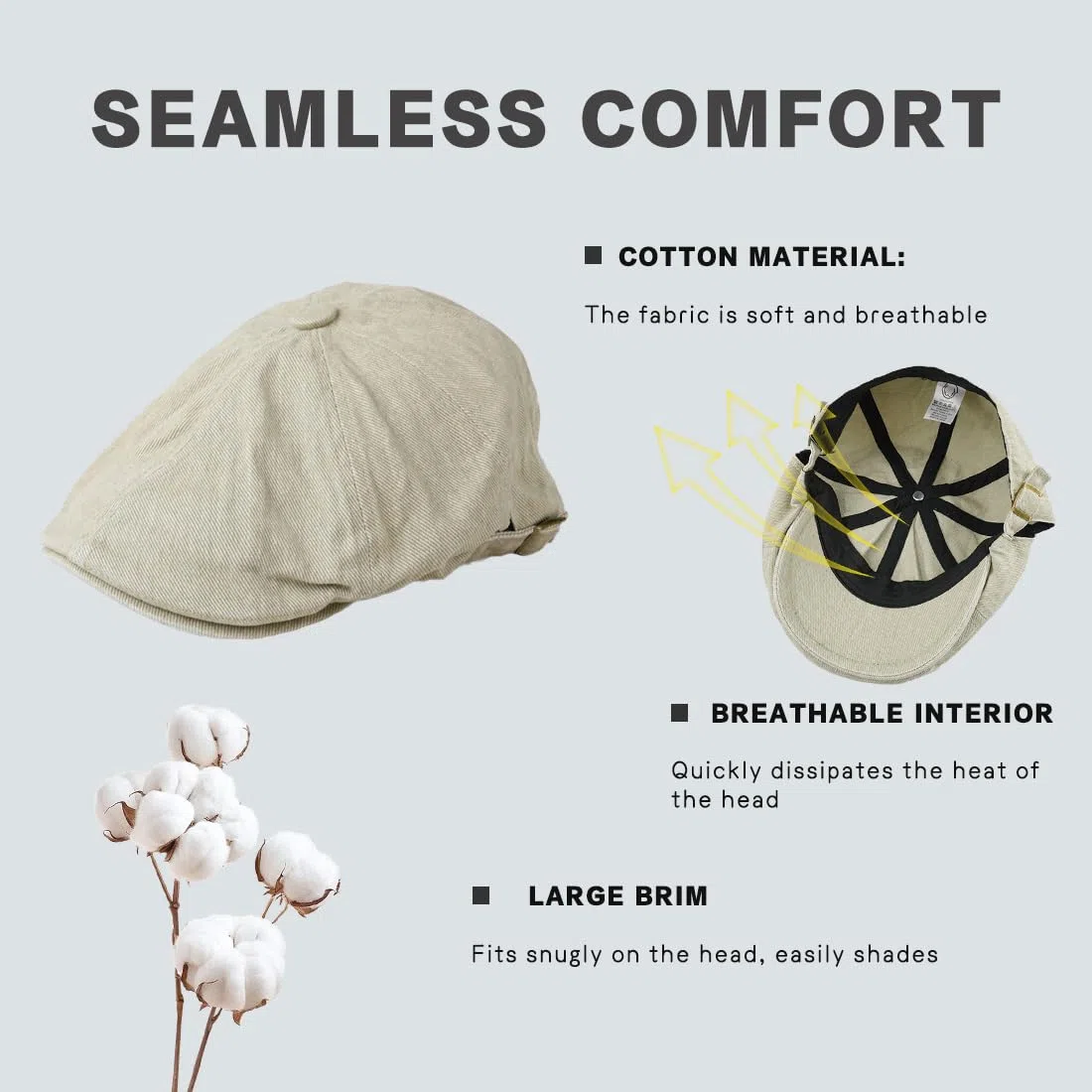Coppola Newsboy cap Uomo e Donna - Berretto Piatto per Autunno e Inverno - Casual e Comodo Flat Gatsby Hat Ivy Cappellino Irlandese