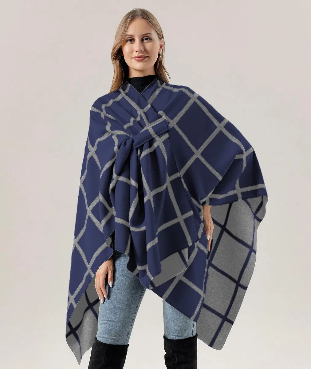 Poncho Donna Invernal Termica Grande Scialle Caldo Sciarpa Elegante in Maglia Cardigan Maglione Cappotto