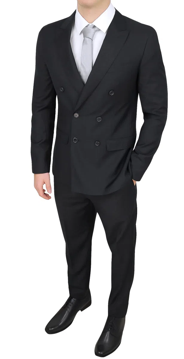 Evoga Completo Abito Uomo Sartoriale Doppiopetto Foderato Vestito Elegante Cerimonia