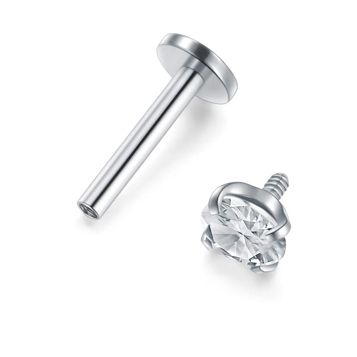 MODRSA 16G 2-4mm Chiaro CZ Labret Piercing Labbro Acciaio Chirurgico Trago Helix Orecchio Piercing Anello 6-10mm 9 Pezzi