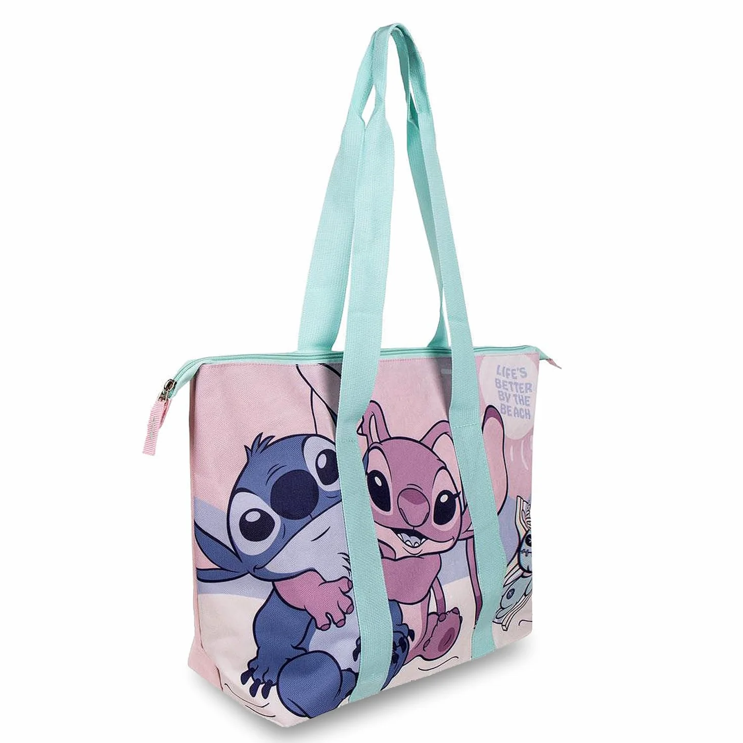 Borsa Stitch Regalo per Bambina e Ragazza – Grande Borsa Mare con Zip – Perfetta per Spiaggia e Vacanze