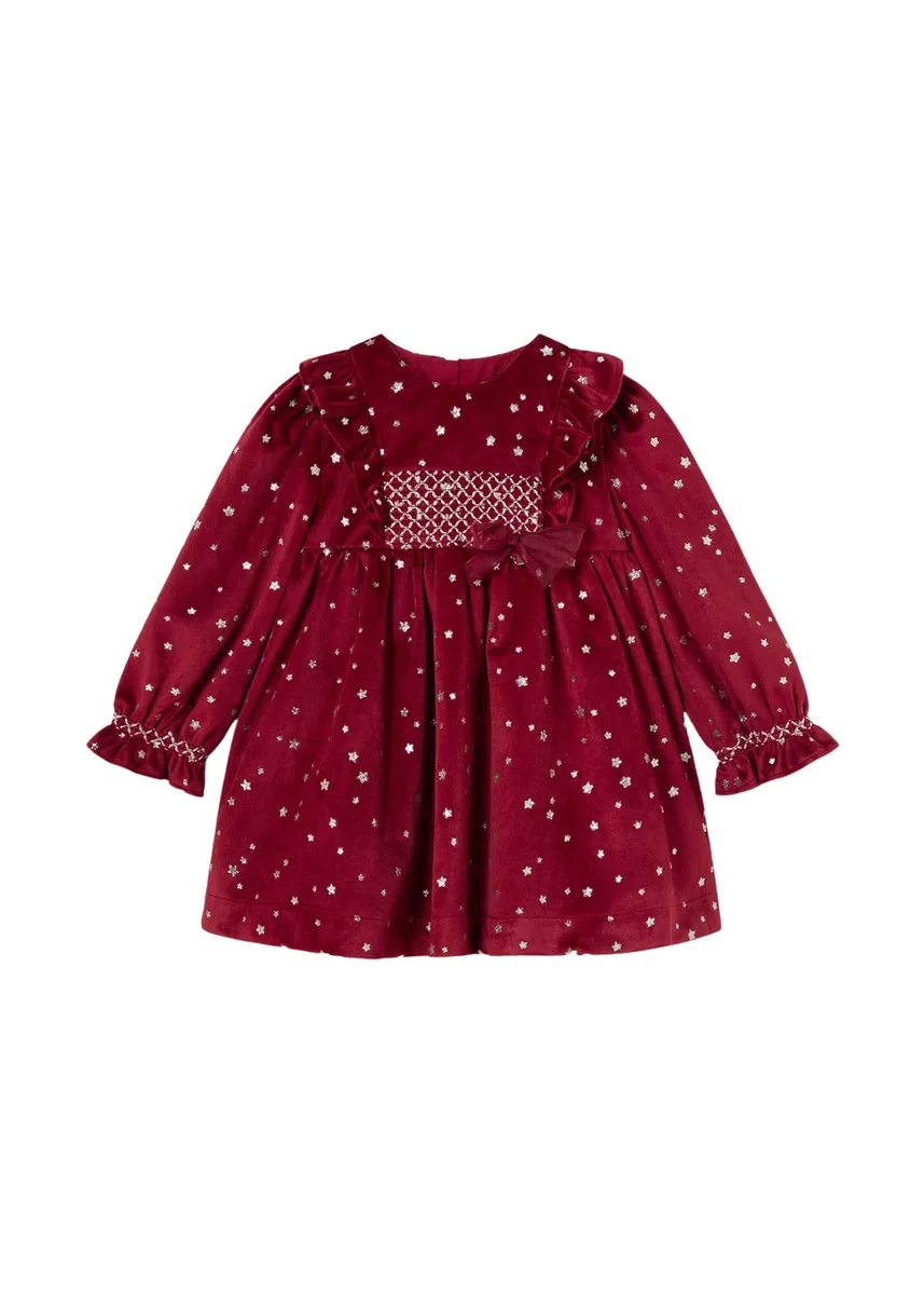 Mayoral Vestito Velluto per Bimba Amarena 12 Mesi (80cm)