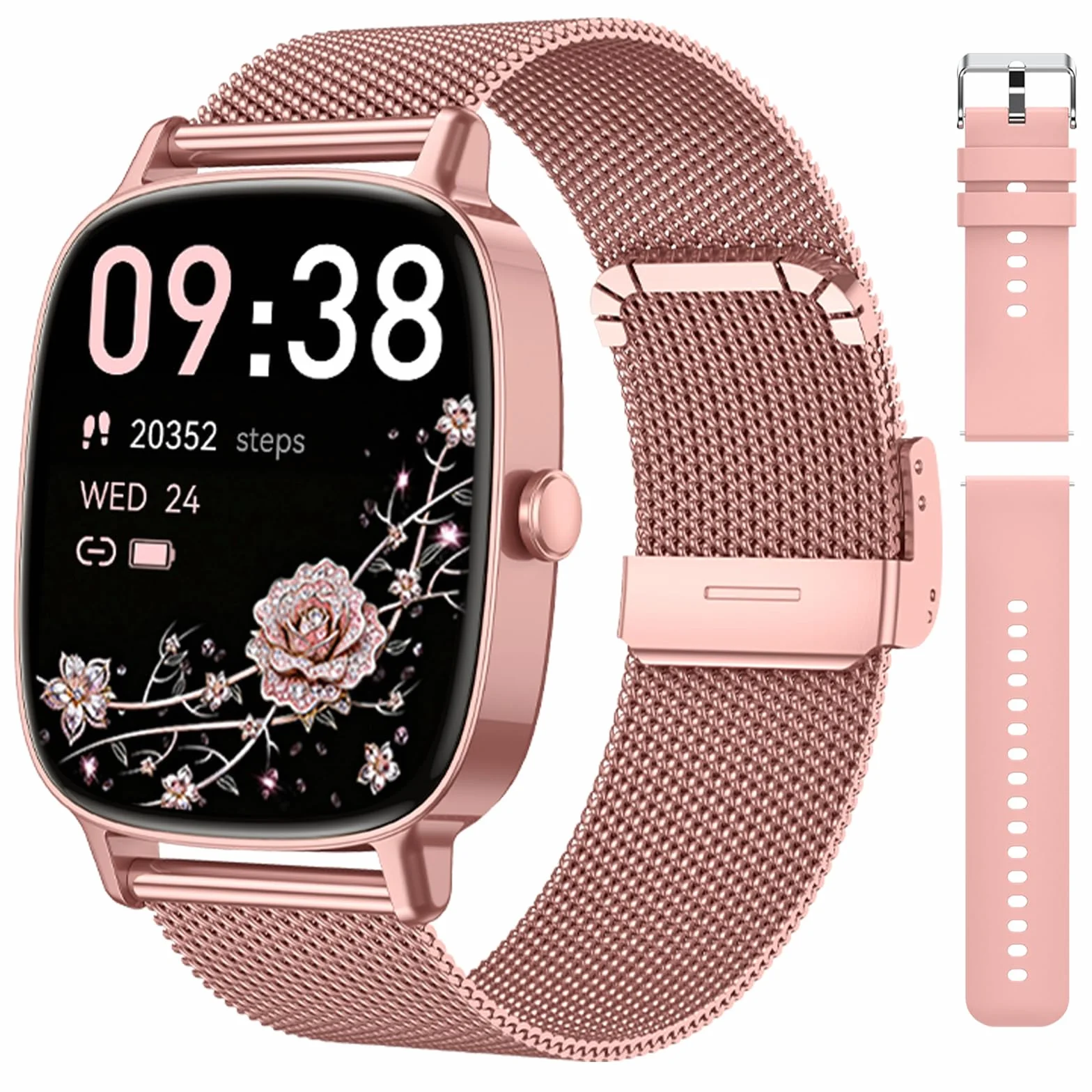 coioc Smartwatch Donna,Risposta/Effettuazione Chiamate,Schermo Ultra Nitido1.85'' HD,Fitness Tracker Frequenza Cardiaca/Sonno/SpO2,Compatibile IOS/Android,120+Modalità Sportive,IP68,2 inturini