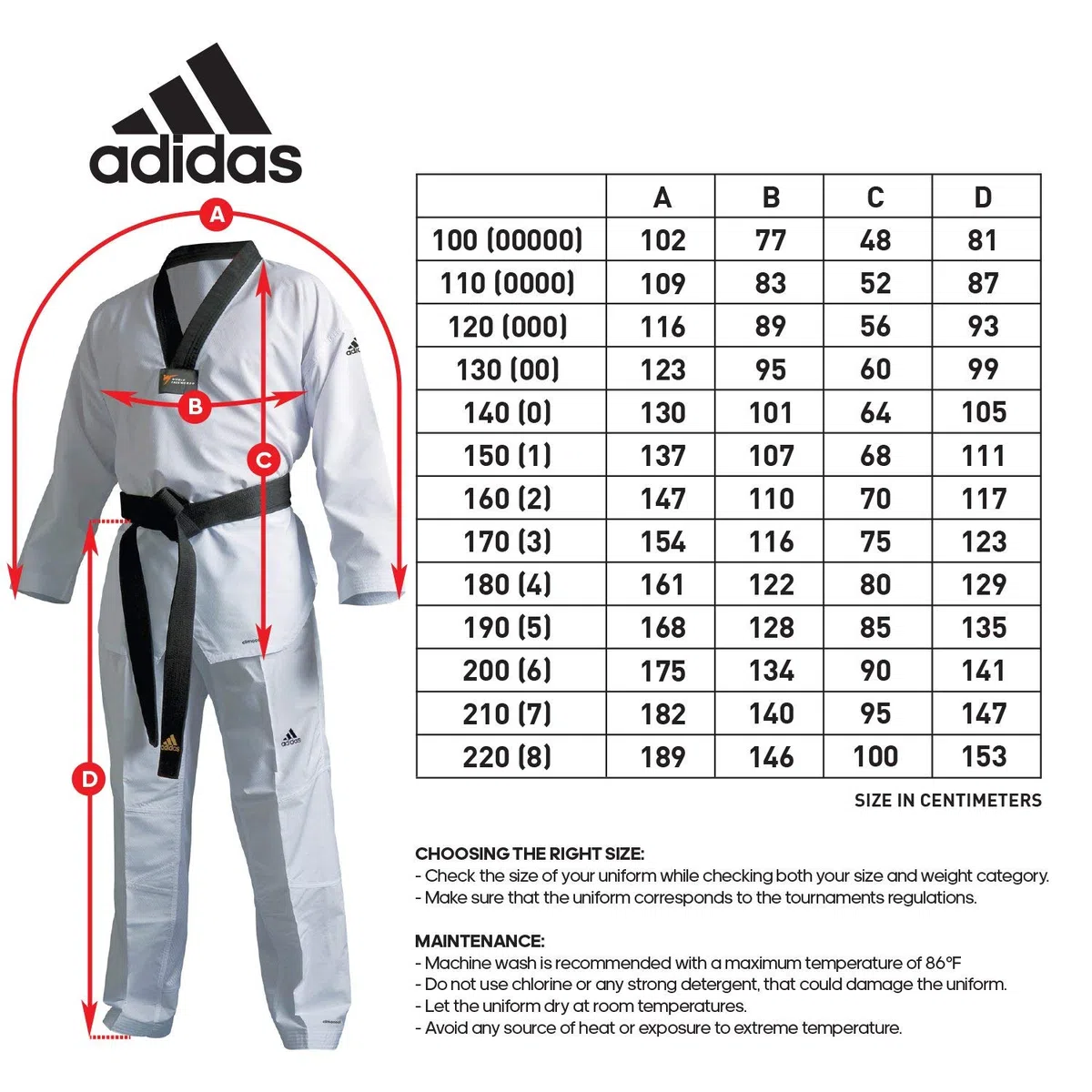 DOBOK TAEKWONDO ADIDAS ADI-FIGHTER ECO OMOLOGATO WT CM 170