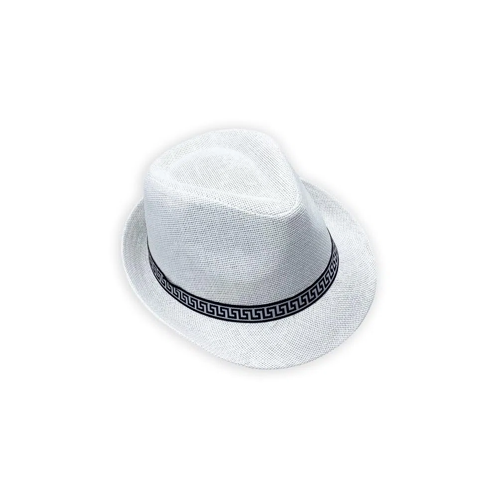 Cappello Fedora Stile Panama, Borsalino con Nastro Decorativo, Cappello Estivo Moderno, Casual.