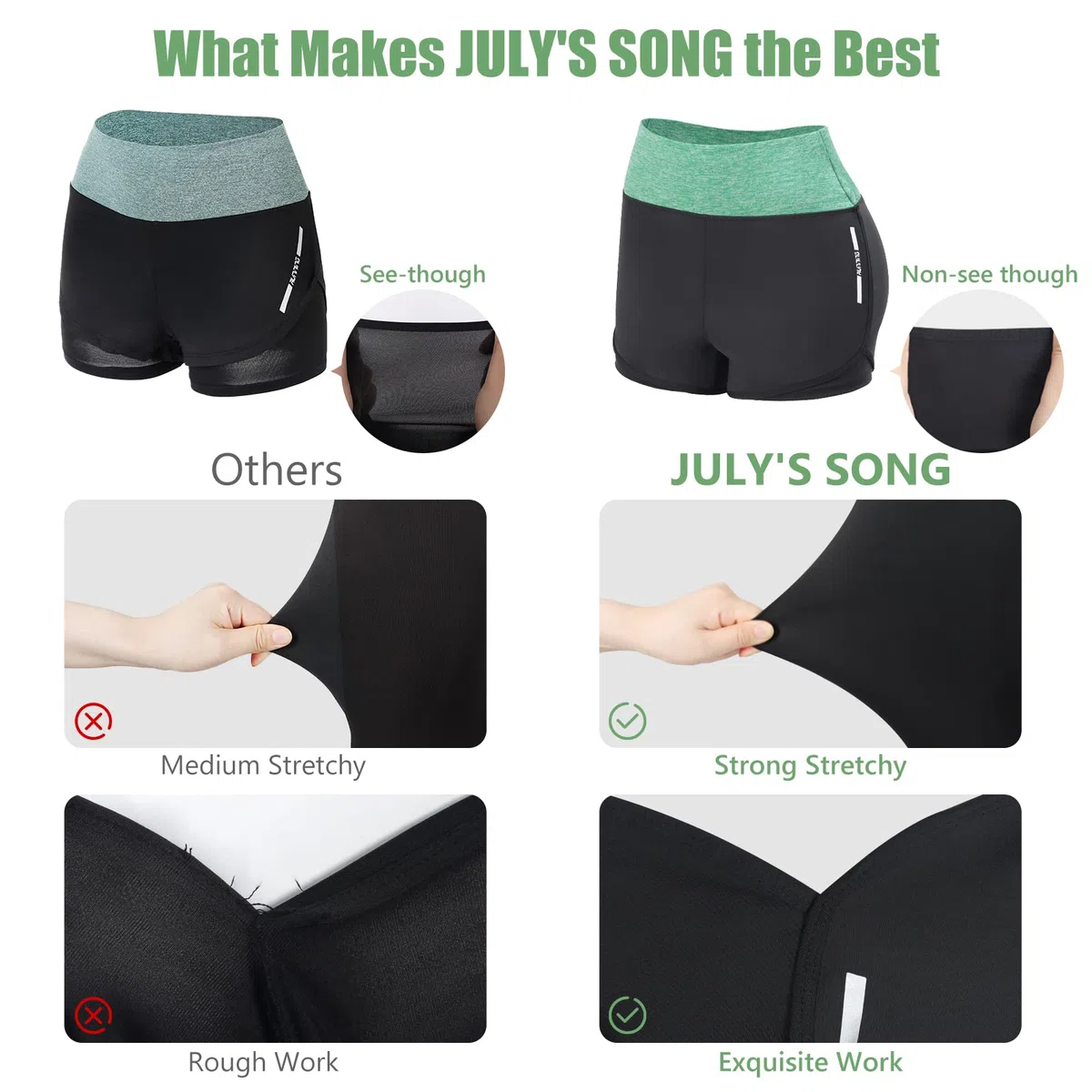 JULY'S SONG Set da donna per yoga, corsa, jogging, palestra, sport, fitness, 5 pezzi
