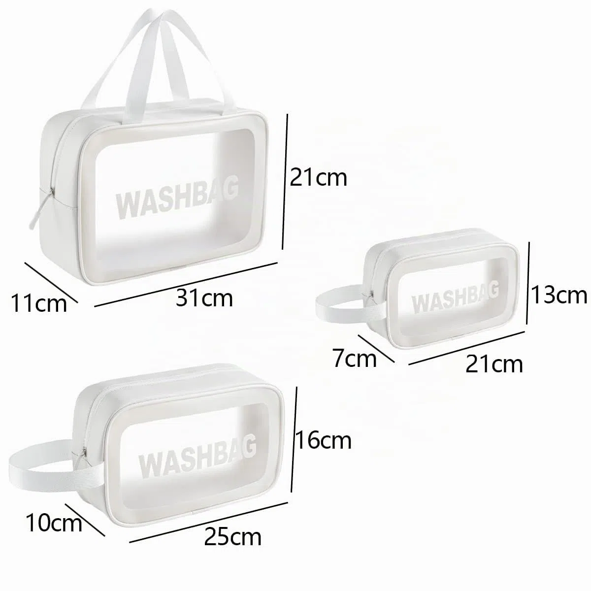 LEcylankEr Beauty Case da Viaggio Trasparente Set, Trousse Trucchi Donna, Borsa da Toilette in PU-PVC (Bianco)