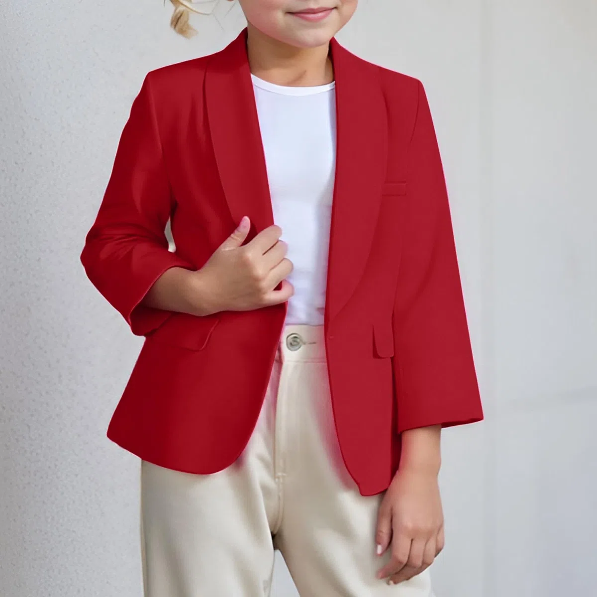 Generisch Tuta formale, blazer, tinta unita, per ragazze, per il tempo libero, per bambini