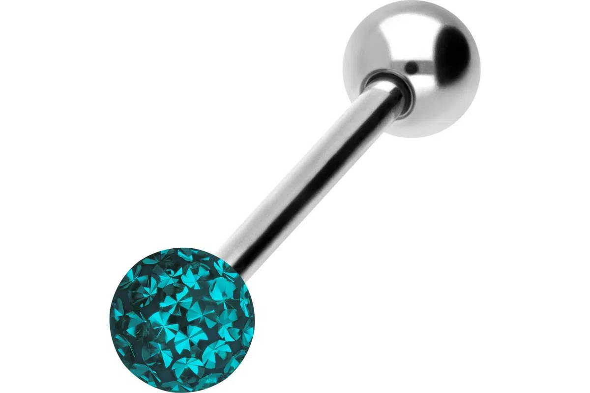 PIERCINGLINE Titan Barbell | EPOXY & Titanio sfera | Piercing barretta petto lingua | colori e dimensioni a scelta