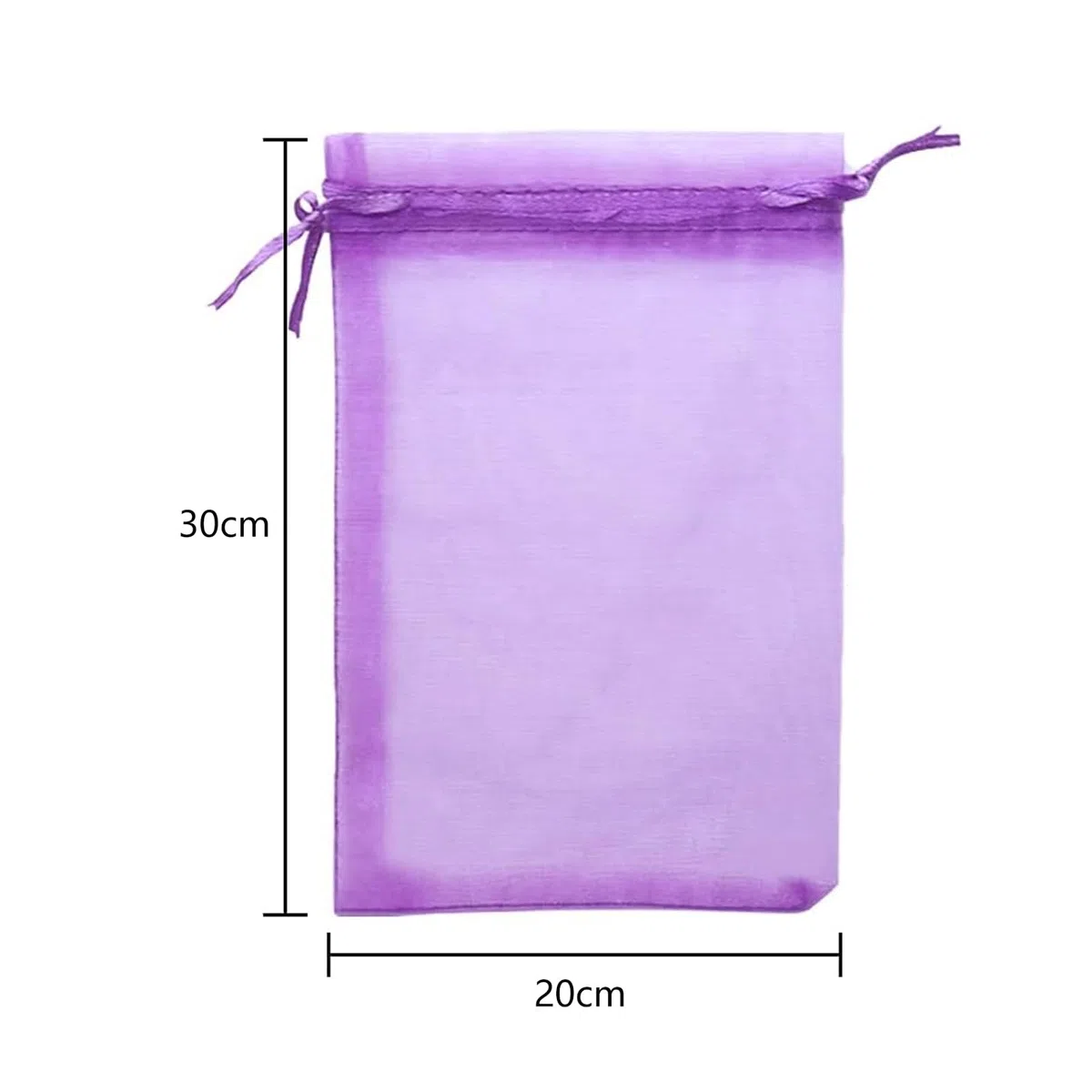 30 sacchetti in organza da riempire, per regali, matrimoni, Natale, feste, 20 x 30 cm, viola