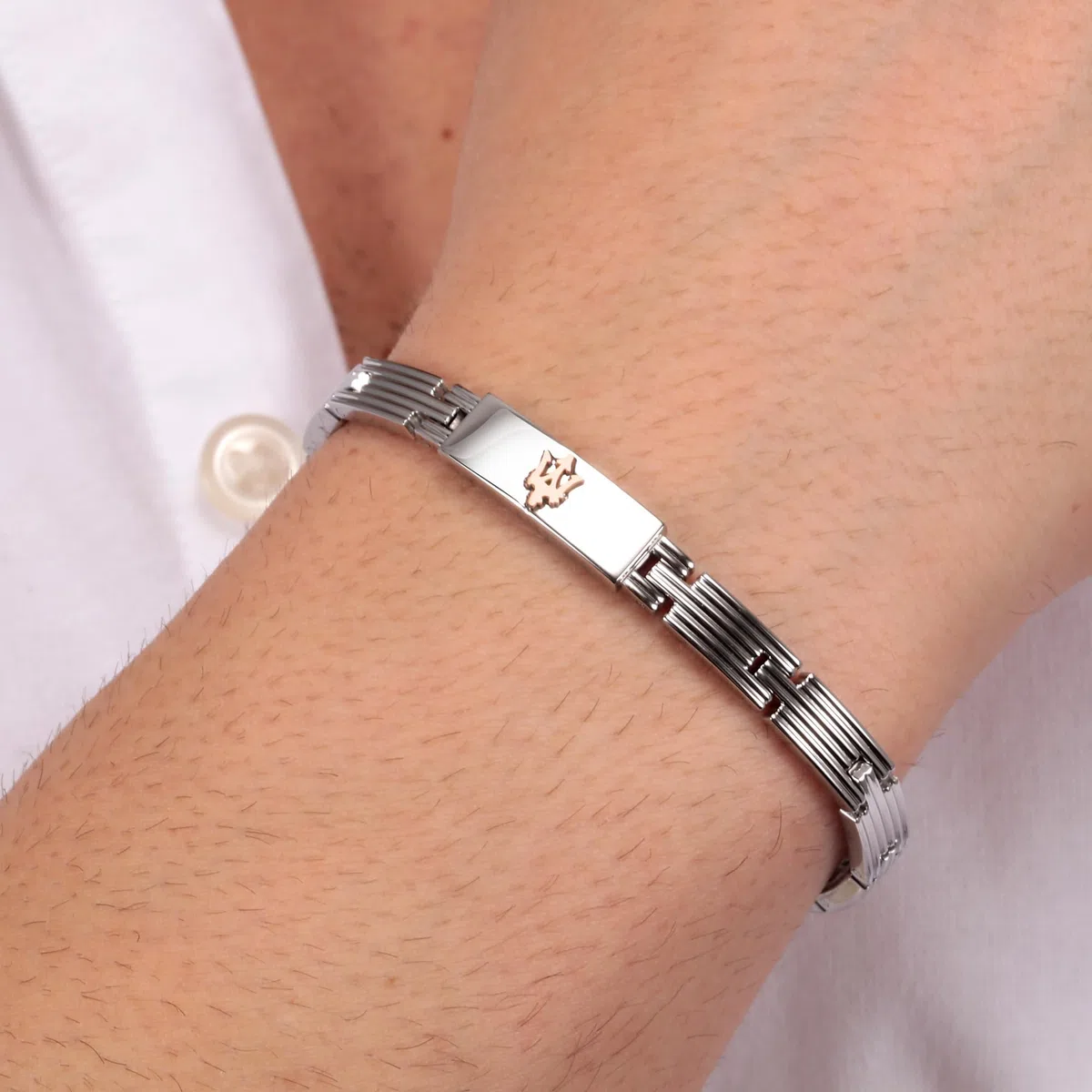 Maserati Jewels Bracciale Uomo, in Acciaio, PVD Oro rosa - JM121ATK12