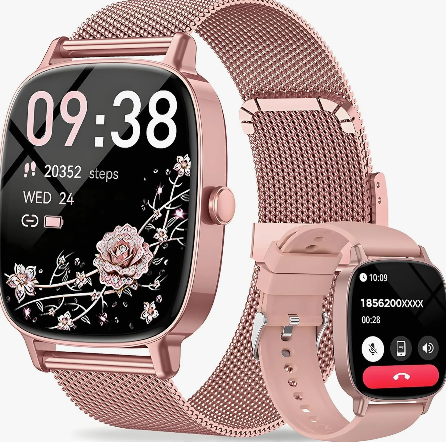 coioc Smartwatch Donna,Risposta/Effettuazione Chiamate,Schermo Ultra Nitido1.85'' HD,Fitness Tracker Frequenza Cardiaca/Sonno/SpO2,Compatibile IOS/Android,120+Modalità Sportive,IP68,2 inturini