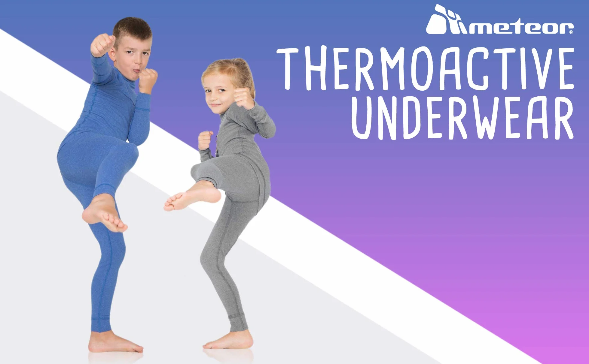meteor Set Biancheria Intima per Bambini Funzione Set Termica con Maglia a Maniche Lunghe e Pantaloni Termici - Termoattivo Transpirante Morbido, Calde Set per Ragazzo e Ragazza
