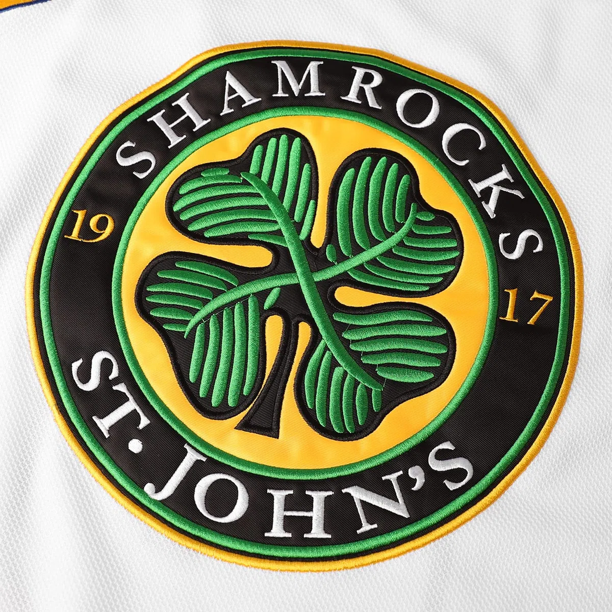 3 Ross The Boss Rhea ST John's Shamrocks - Maglia da hockey con toppa EMHL, colore: Bianco/Verde