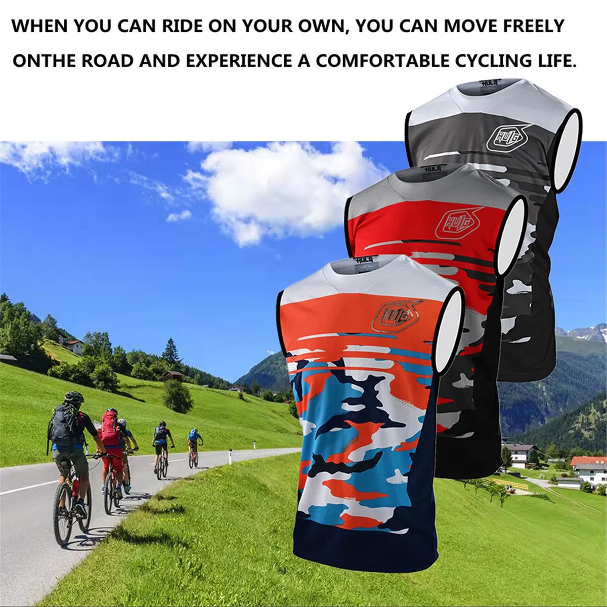 HULG Gilet Da Ciclismo Da Uomo - Gilet Da Corsa, Giacca Senza Maniche Softshell Leggera, Top Traspirante Ad Asciugatura Rapida Per MTB/BMX/Palestra/equitazione