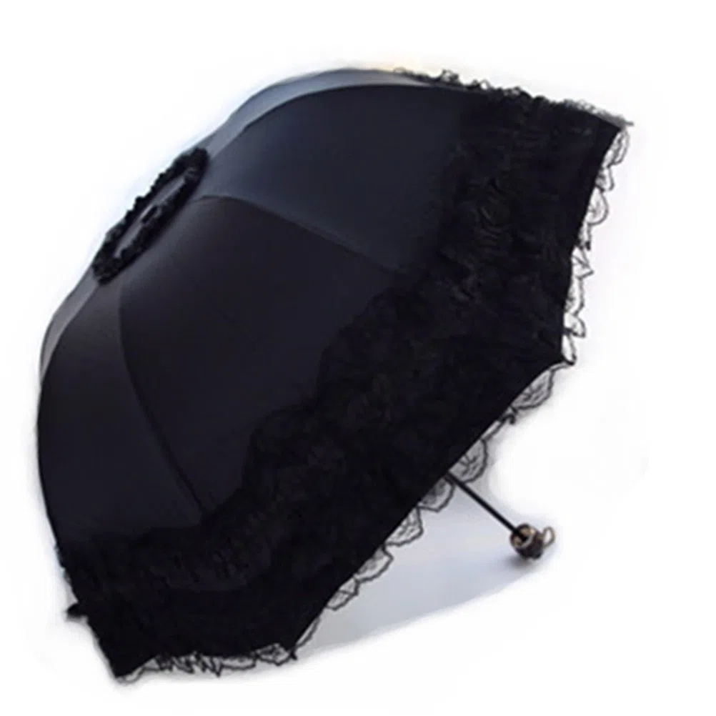 Ombrello Pieghevole Donne Bambini Bambina Pizzo Ombrelli Pieghevoli Parasole Umbrella 8 Ossa Prova UV Ombrellone