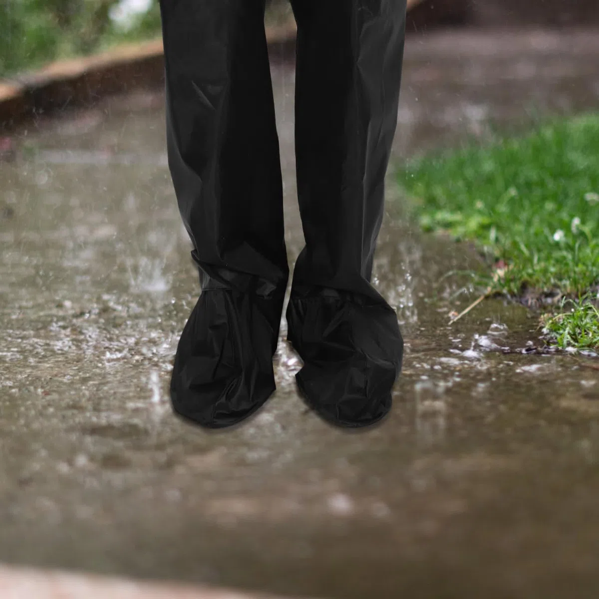 ORFOFE Sovrapantaloni Antipioggia Impermeabili Uomo Oxford Nero, Antivento e Resistenti per Motocicletta e Trekking, Copri Pantaloni da Pioggia Funzionali e Leggeri