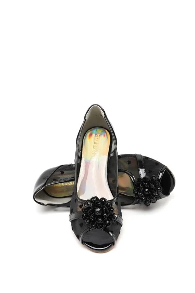 ELSA & ANNA Scarpe da principessa per ragazze - Scarpe con tacco 3cm - Scarpe per costumi Elsa glitterate per feste e compleanni - Tacchi alti per bambini (GLD13)