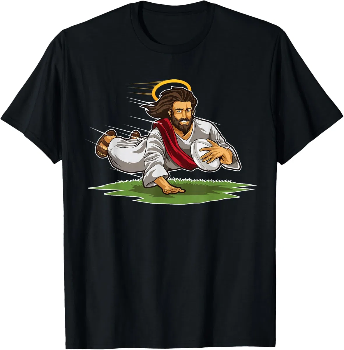Rugby, Gesù, Punti, Divertente, Rugby, Illustrazione Maglietta