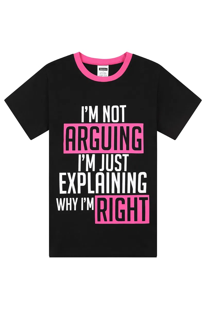 thepyjamafactory I'm Not Arguing I'm Just Explaining Why I'm Right Ragazze Corta Cotone Pigiama Pjs per Bambini