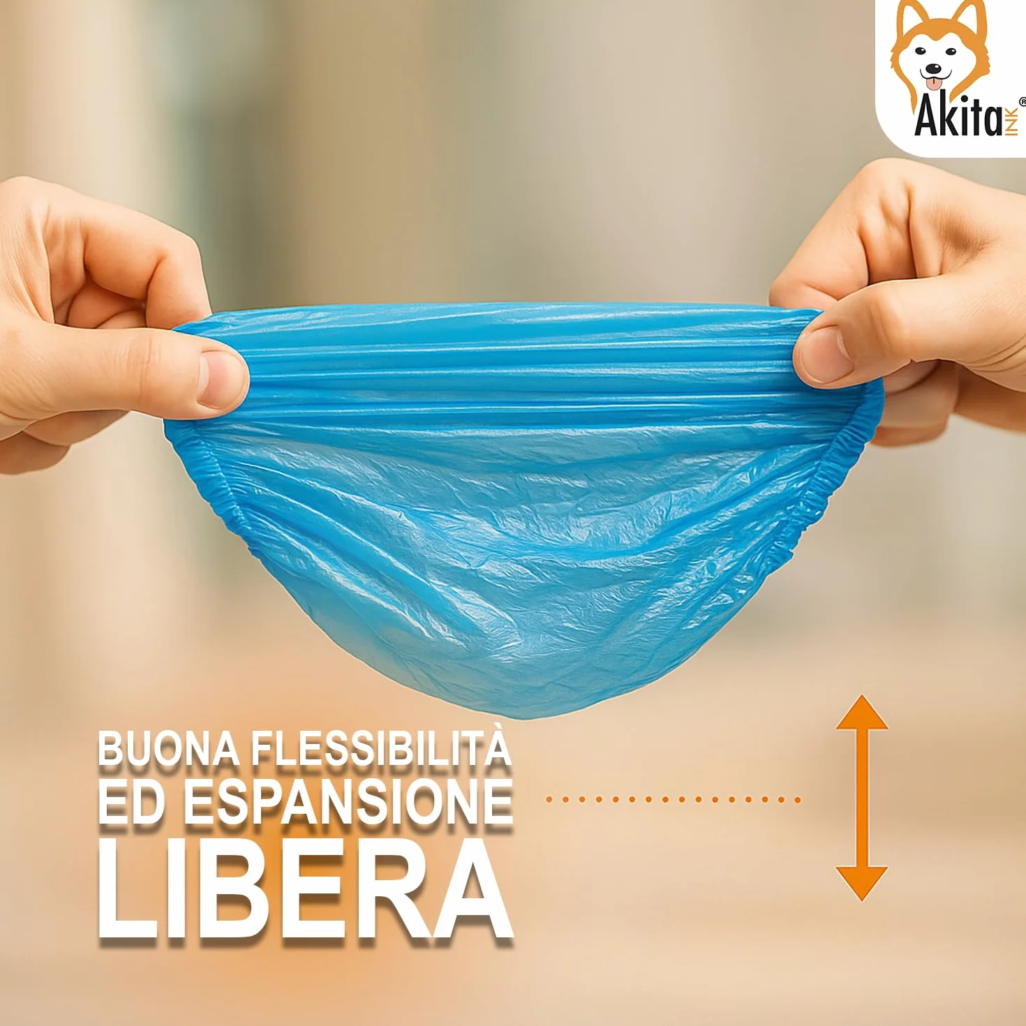 AKITAInk 100 Copriscarpe Monouso Resistenti | CPE, Impermeabili, Blu, Fondo Goffrato, Taglia Unica Fino al 48, DPI Dispositivi di Protezione Individuale per Pulizia, Cliniche, SPA, Giardinaggio