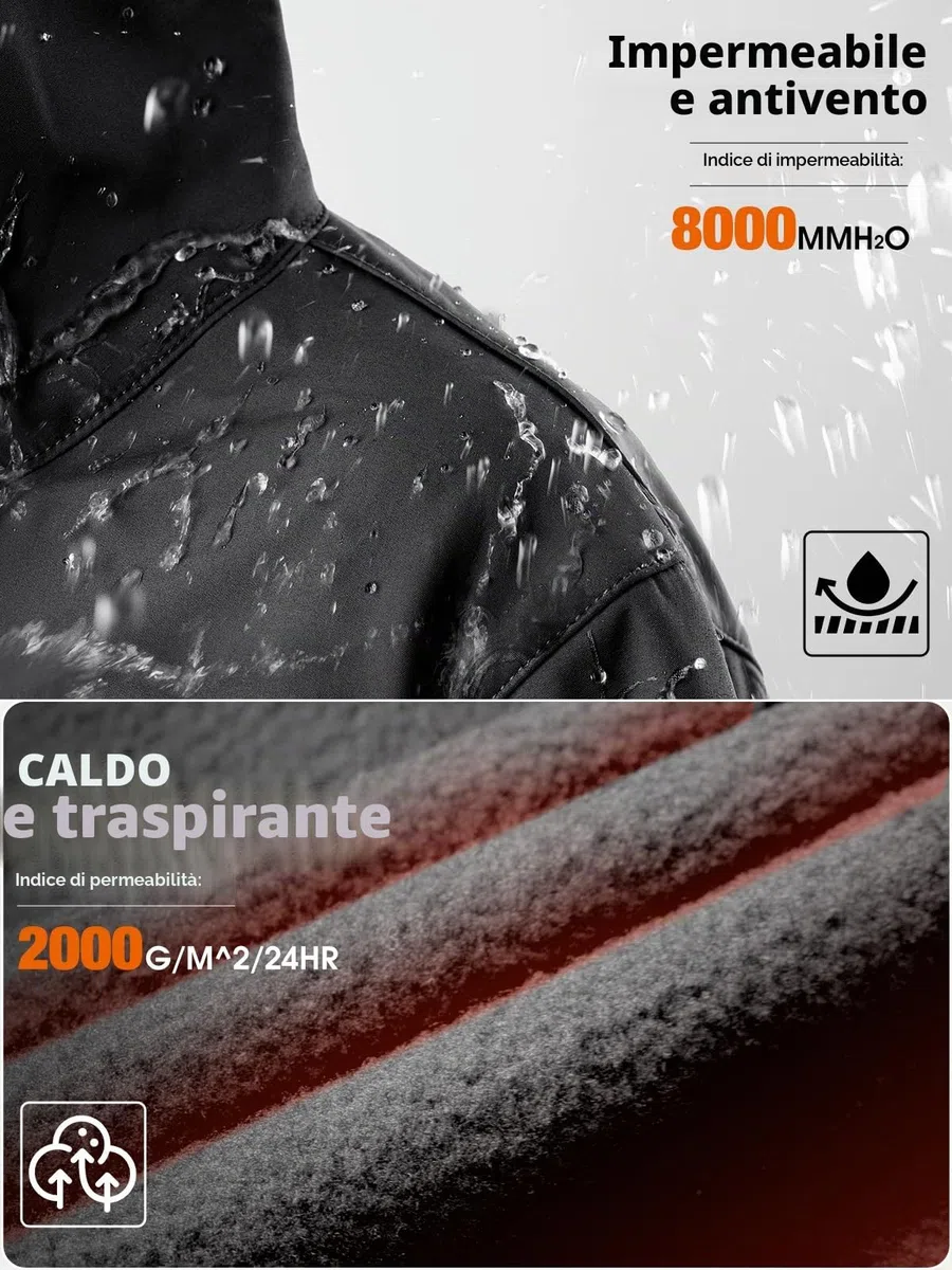 FREE SOLDIER Giacca Softshell Giacche Militari Softshell da Uomo Fodera in Pile da Esterno Giacca Antivento Impermeabile con Cappuccio Giacche tattiche Calde Multitasche per Escursioni di Caccia Uomo