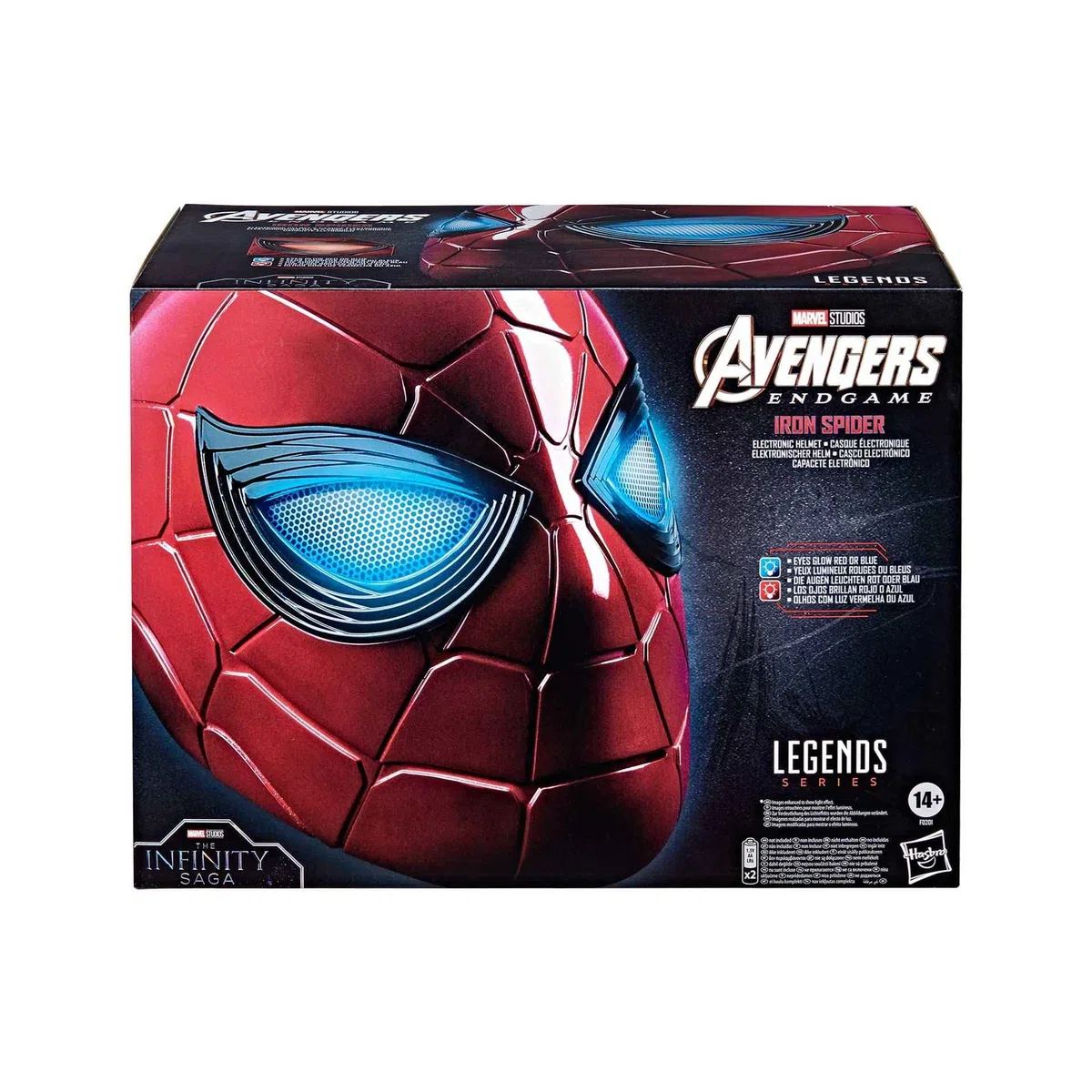 Hasbro Marvel Legends Series - Casco Elettronico Iron Spider di Spider-Man, con Occhi Che Si Illuminano, 6 Impostazioni di Luce e vestibilità Regolabile