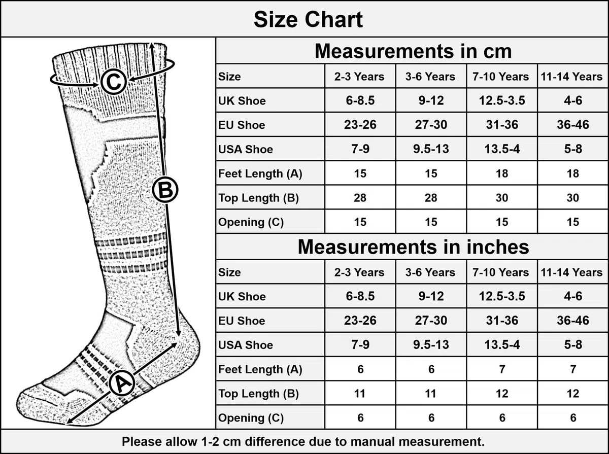 A2Z 4 Kids Premium Ragazzi Termico Sciare Calzini Per Inverno All'aperto Attività Pack Di 2 High Prestazione Lungo Calzini Per Sciare Snowboard Escursionismo Warm Acrilico Miscela Activewear Calzini