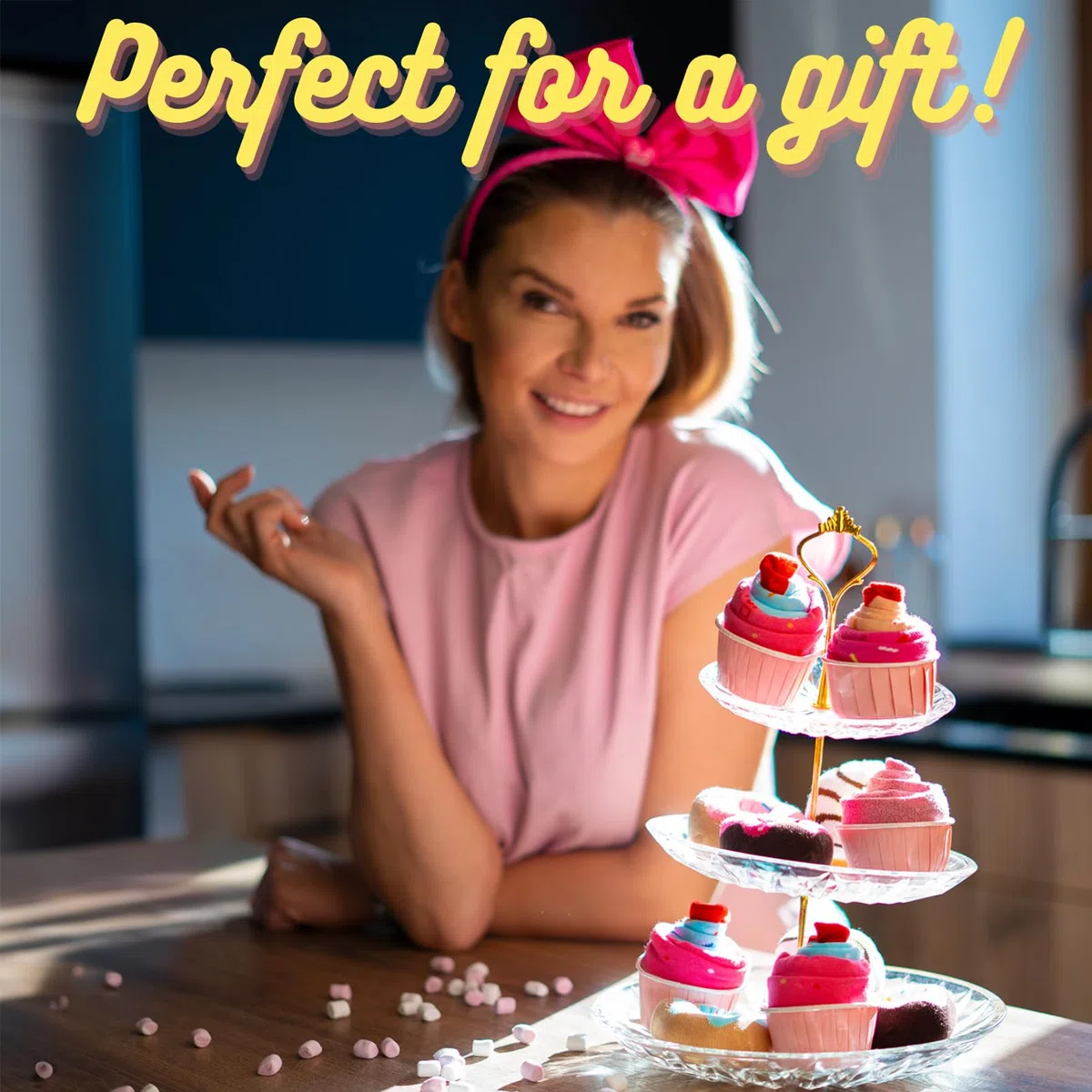 soxo Donut Calzini Donna Cotone Idee Regalo Donna Compleanno Calze Amica Regali 35-40 1-4 Paia