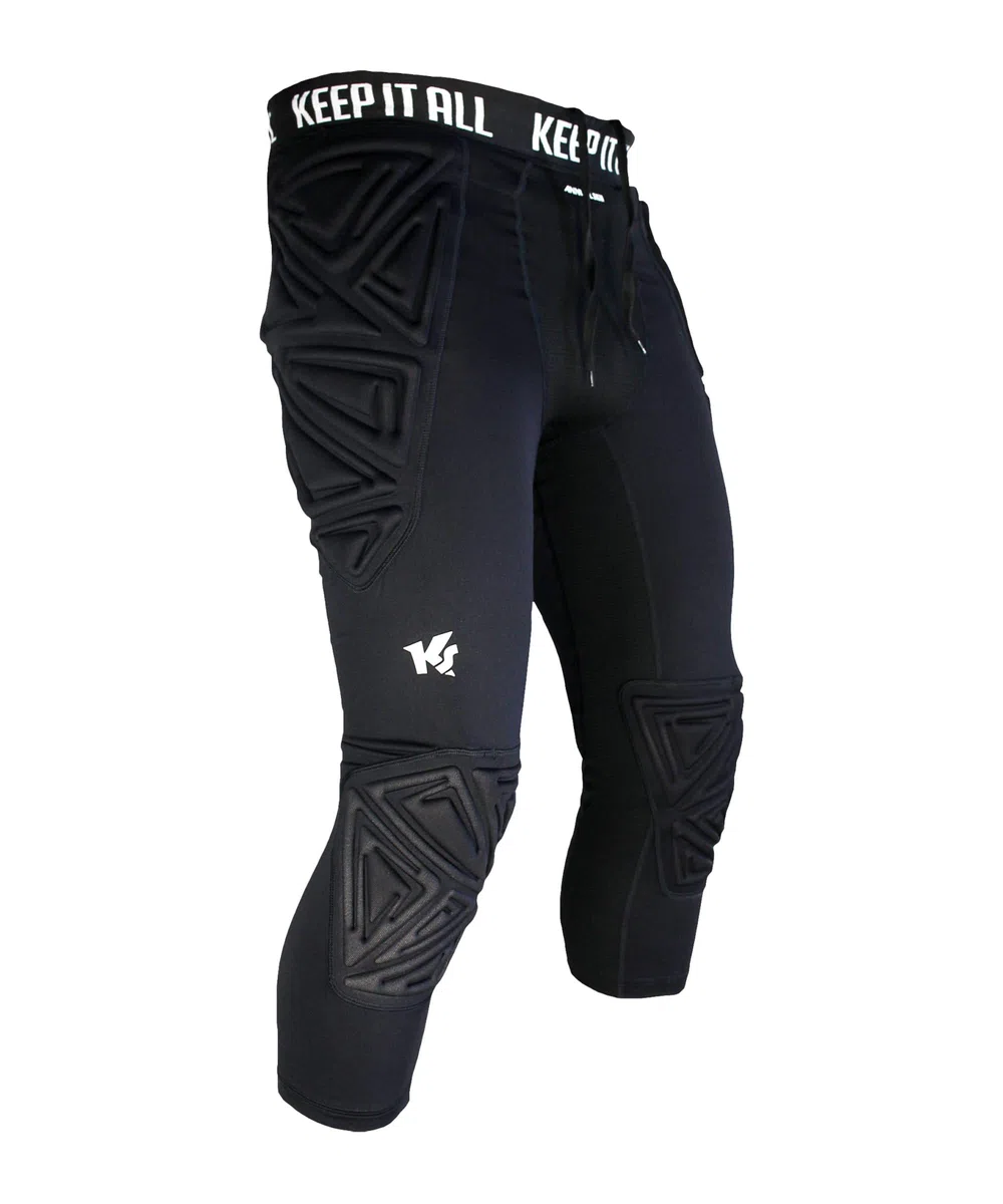 KEEPERsport PowerPadded - Pantaloni da portiere da calcio, in tessuto, 3/4