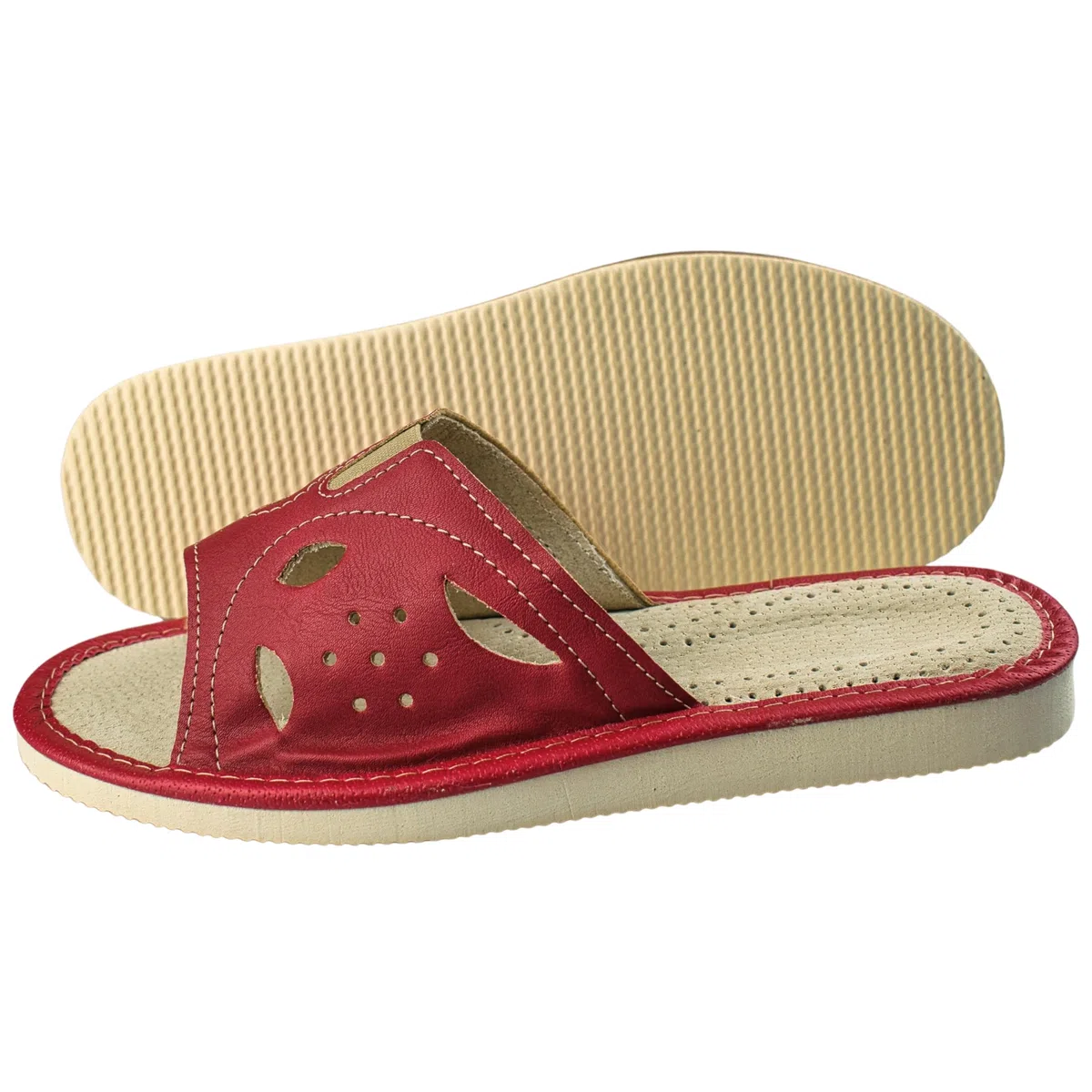 APREGGIO - Ciabatte Donna in Pelle – Pantofole da Casa Estive - Suola in Gomma - Antiscivolo - 36/41 EU