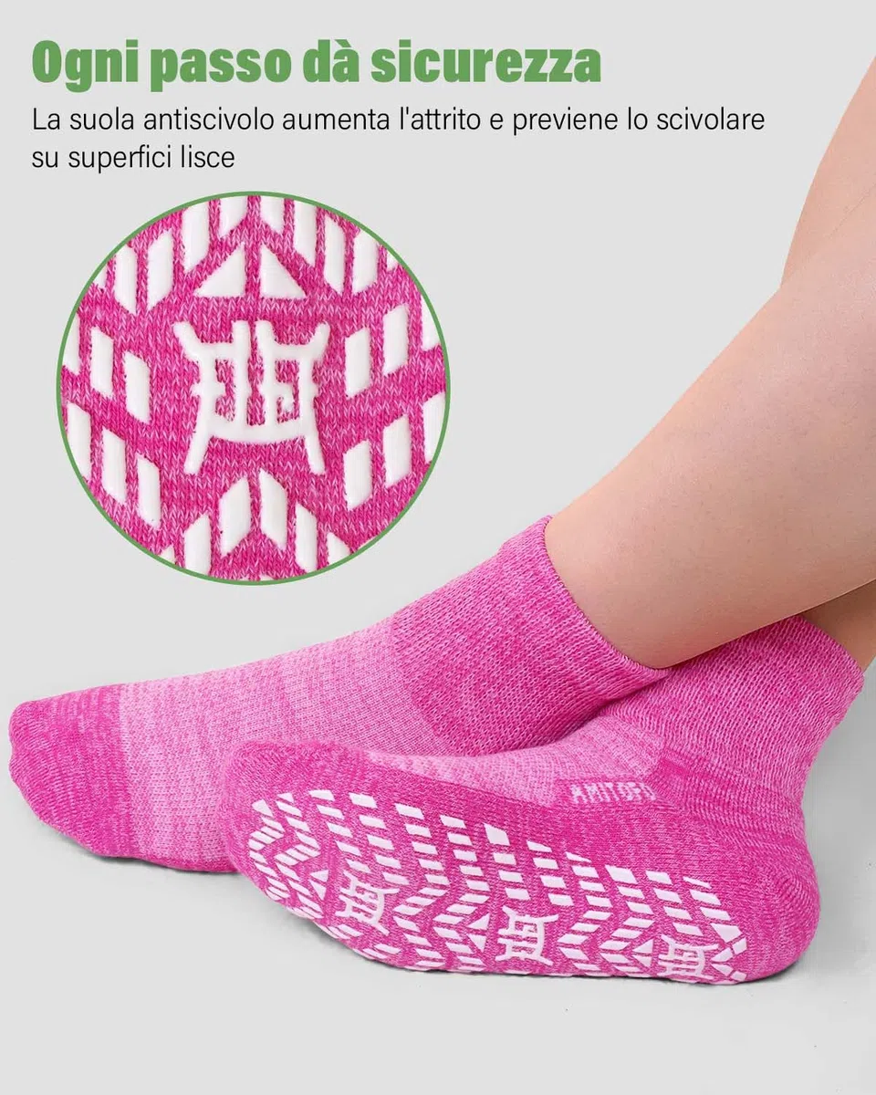 Calze Senza Elastico Donna: Calzini Diabetici Antiscivolo in Bambù Traspirante Extra Larghi Senza Cucitura per Persone con Gonfiore Alle Gambe