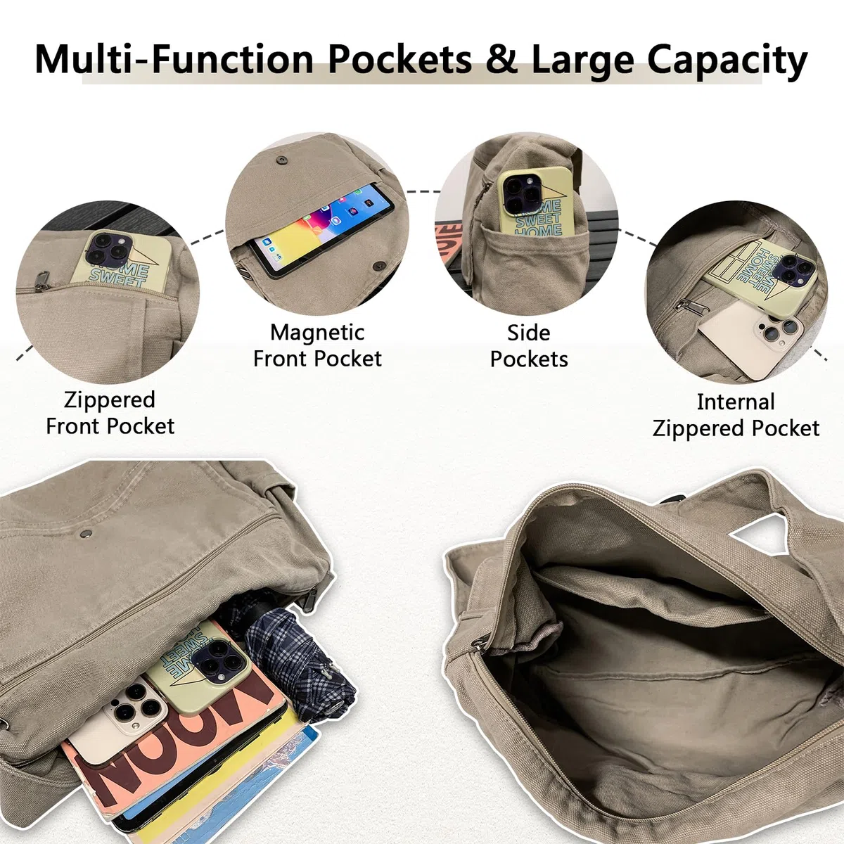 X SIM FITNESSX Borsa a tracolla in tela unisex Messenger Bag in tessuto Oxford per tutti i giorni, ufficio e viaggi
