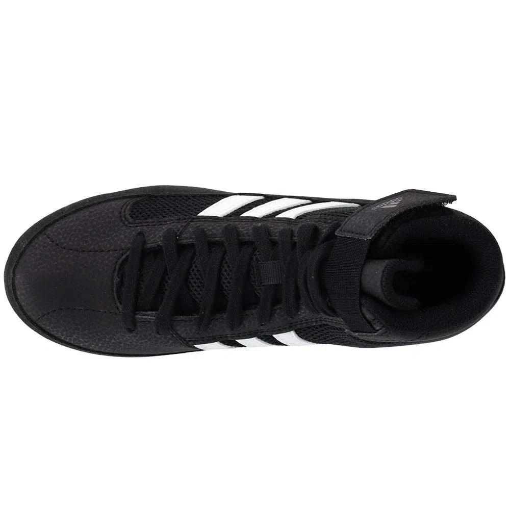 adidas HVC 2 Youth Laced Wrestling Shoes - Black/White/Grey - 1