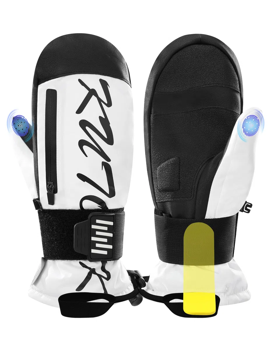 KUTOOK Guanti da Sci e Snowboard Guanti Invernali Uomo e Donna Guanti Termico Touchscreen Impermeabili Antivento con Tasche