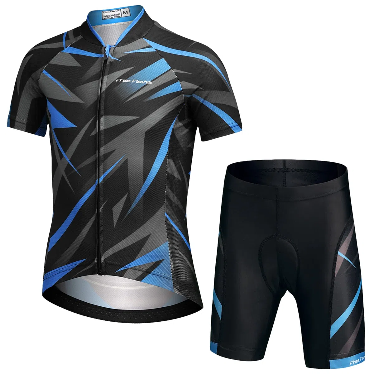 Completo da Ciclismo Bambini Unisex Maglia a Manica Corta + Pantaloncini Imbottiti Abbigliamento della Bicicletta per Ragazzi
