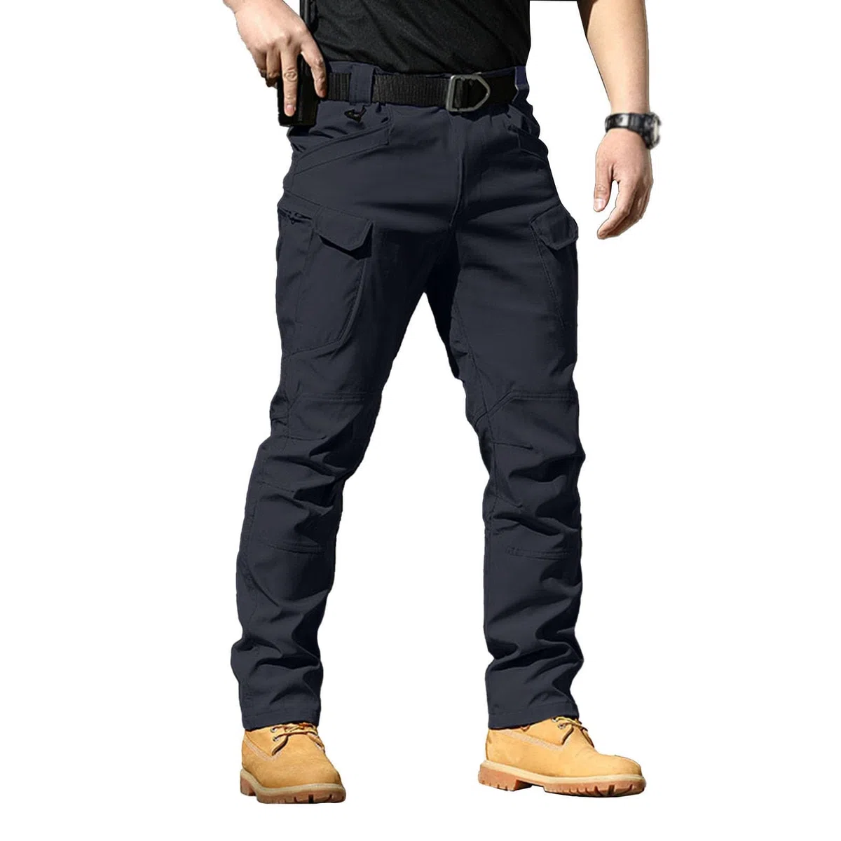 Pantaloni Cargo Uomo - Leggeri con Tasche Laterali Pantaloni da Lavoro Uomo Elasticità Morbida Pantalone Colore Puro Resistente all'Usura Autunno e Inverno Abbigliamento S-4XL