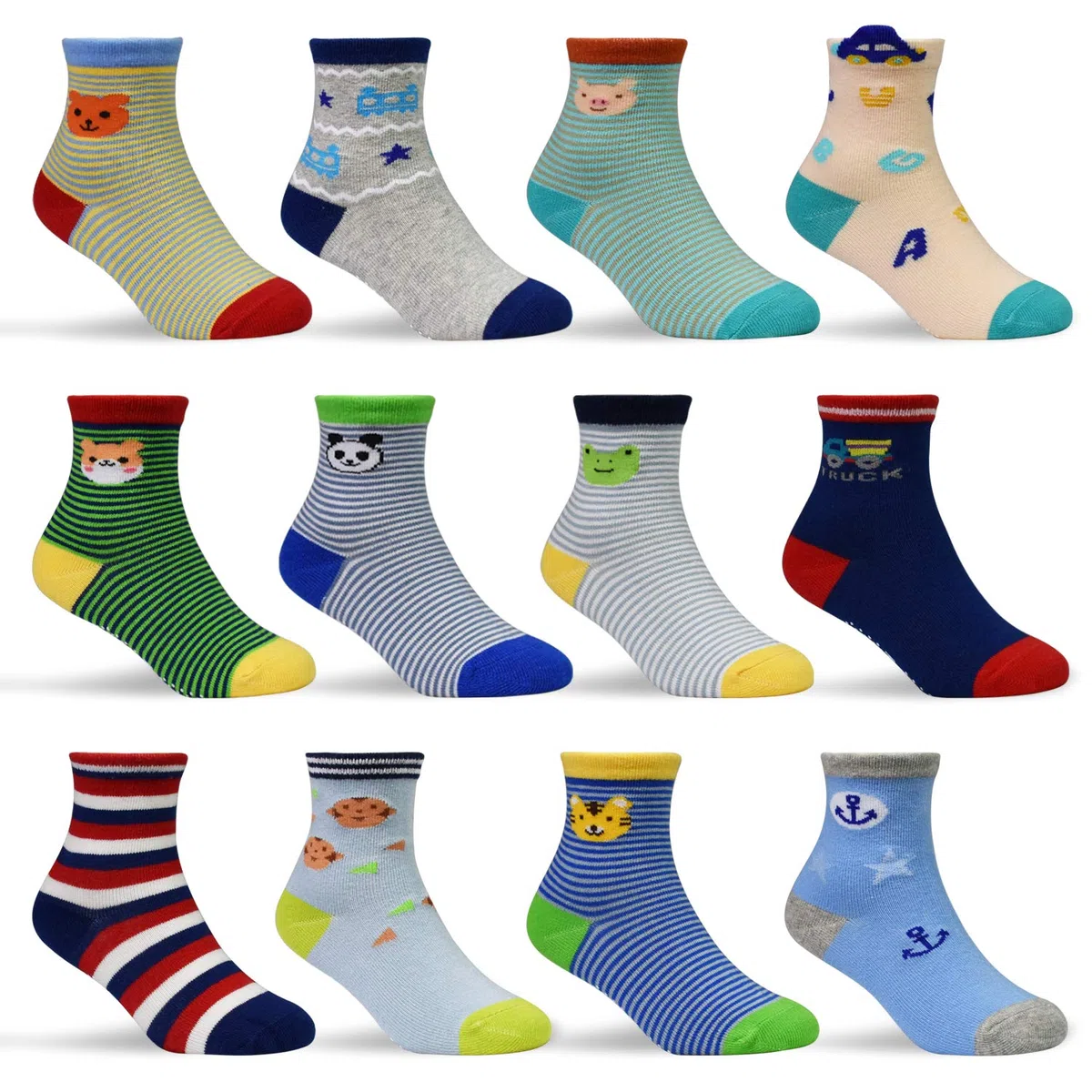 HYCLES Calzini Antiscivolo Bambino Bambina per 0-7 Anni - Calze Antiscivolo Bambino Neonato 0-6-9-12-18-24 Mesi Cotone