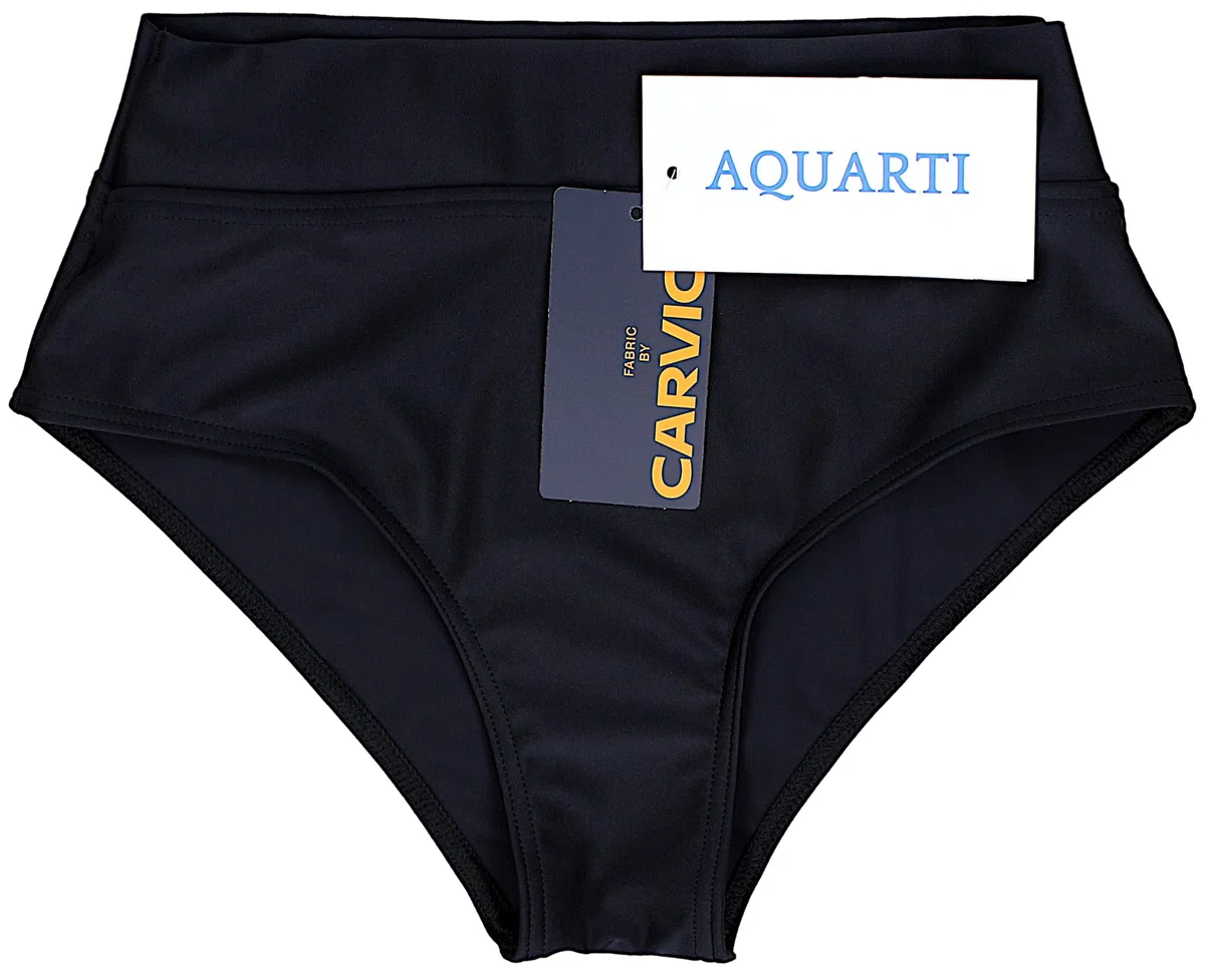 Aquarti Slip Bikini Donna Vita Alta con Risvolto – Costume Modellante