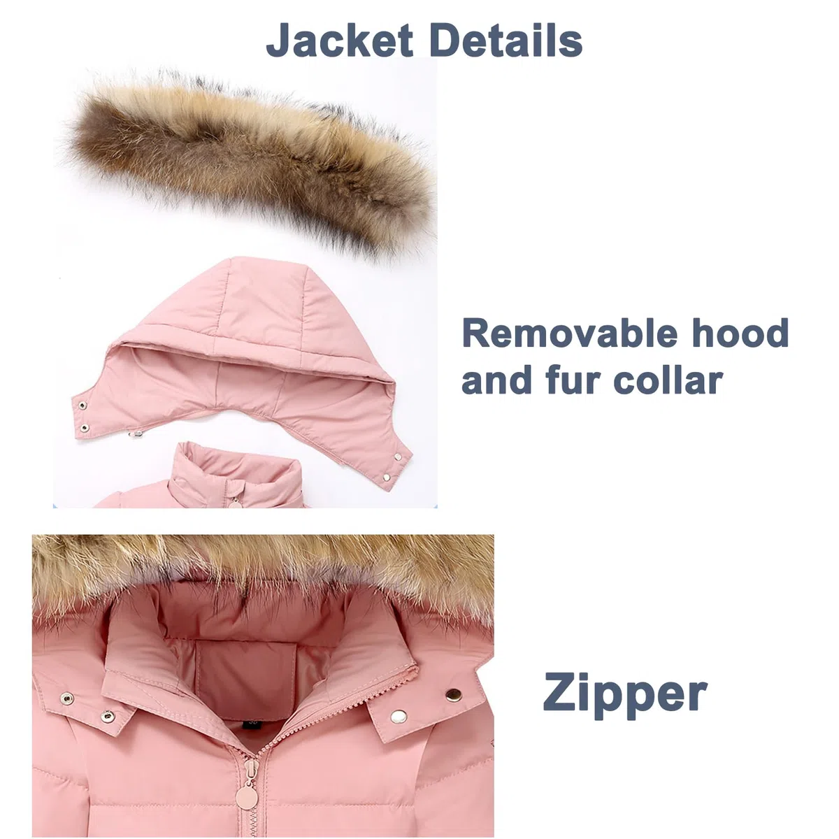 BRONG Inverno Bambino Bambini Tuta da Neve Unisex Giacca Staccabile Cappuccio Giù Cappotto con Pantaloni da Neve 2 Pezzi Sciare Vestito Impostato