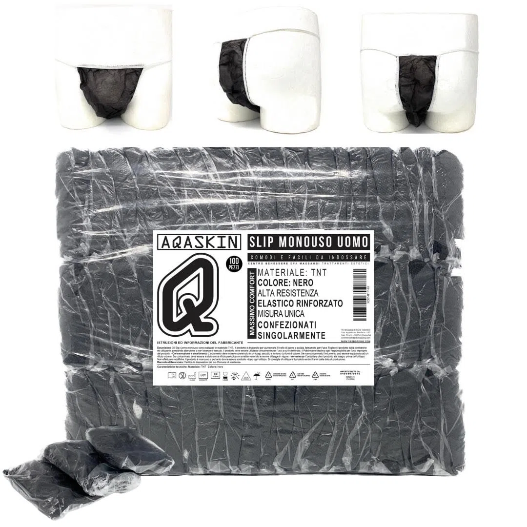 Slip Uomo Monouso Estetica Professionale - SCONTI QUANTITÀ - Slip Spa, Estetica, Mutanda Uomini USA e Getta per Centro Benessere, Massaggi, Quantità 100, 200, 400, 1000 Pezzi