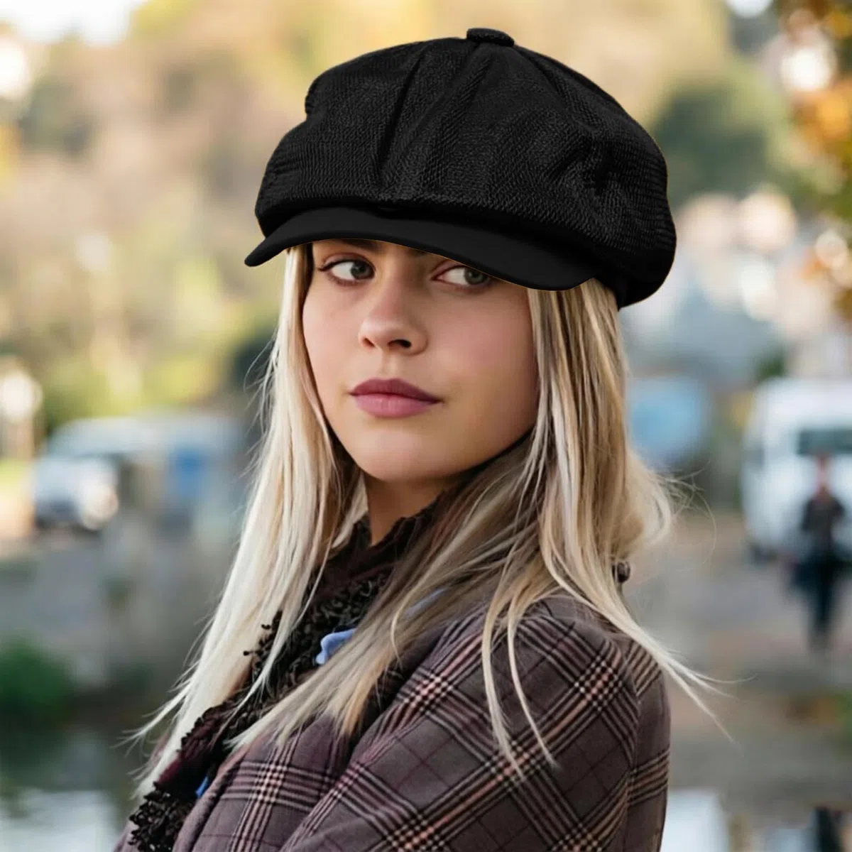 Cappello Estivo Traspirante Coppola Berretto in Rete Newsboy cap Piatta Scozzese Beret Regolabile Vintage da Golf