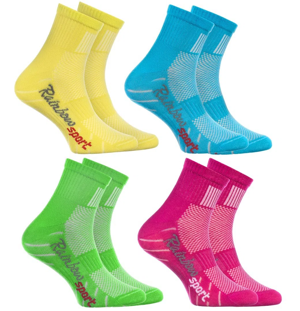 Rainbow Socks - Ragazza Ragazzo Colorate Calzini Sportivi di Cotone