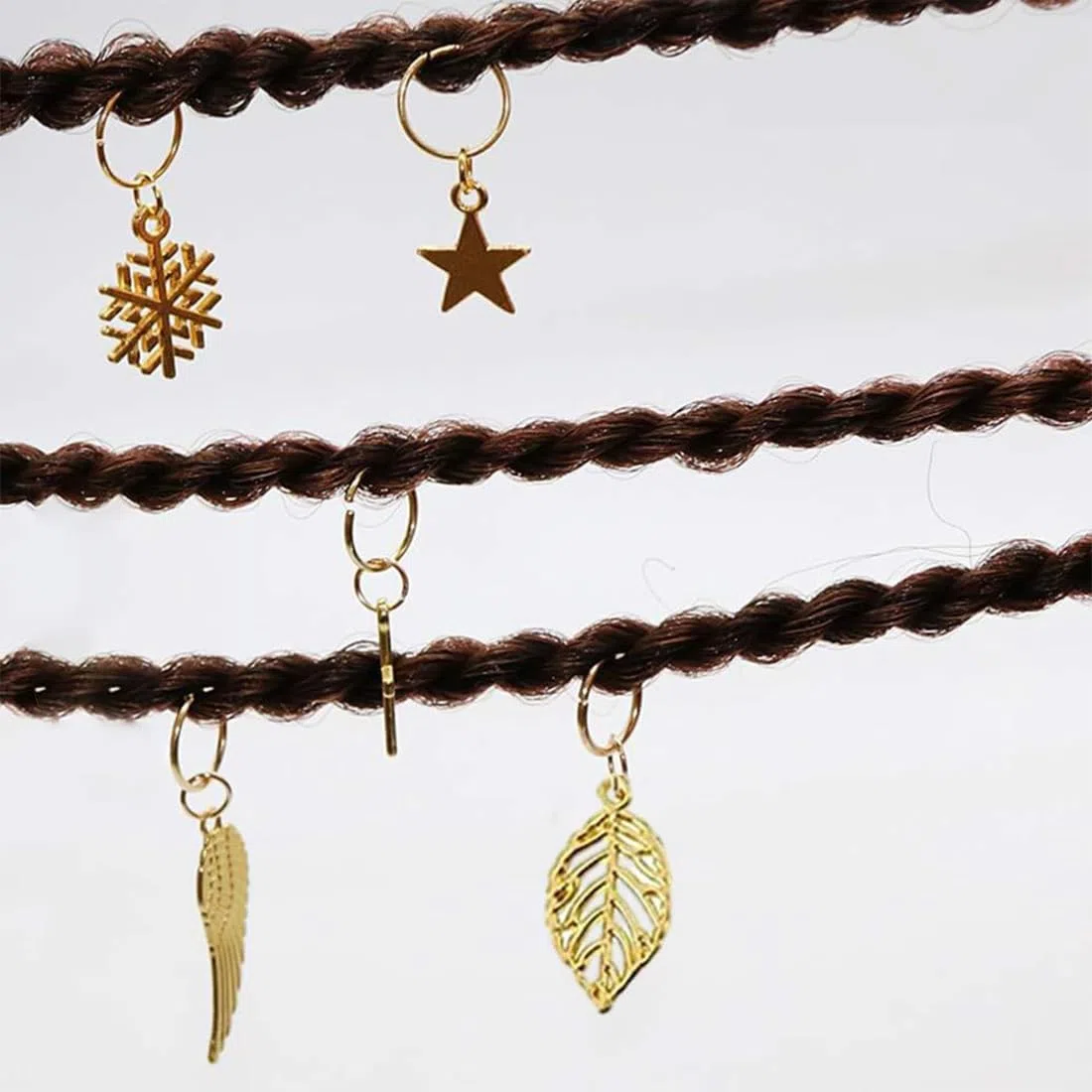 Dreadlocks 220 anelli per capelli in oro e argento, fermagli per capelli, gioielli intrecciati, accessori per capelli da pirata per uomo e donna