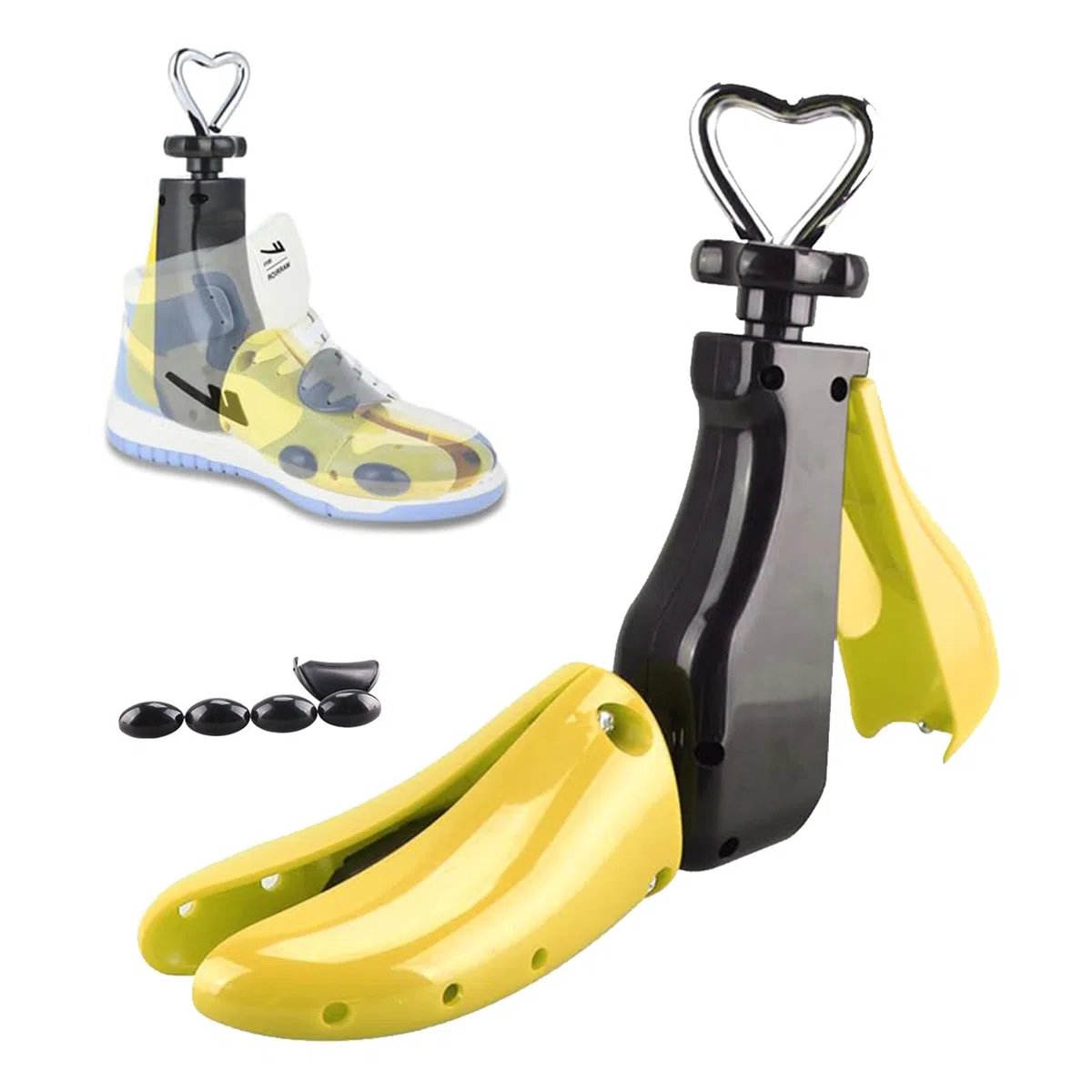 Bocguy Allarga Scarpe Uomo & Donna, 4 Vie Tendiscarpe Aumenta da 0,5 a 1 Taglia, Tendi Scarpe con Lunghezza e Larghezza Regolabili, Forma per Uomo & Donna
